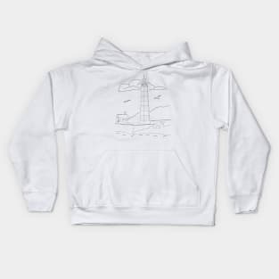 Lighthouse Scene to Color Kids Hoodie